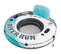 Flotador Rueda Hinchable INTEX con Respaldo, Ø135 Cm, Azul, Blanco y Gris