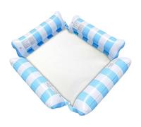 Flotadores de alberca, flotador de malla de cuatro tubos, hamaca de 47 x 43 pulgadas, hamaca de piscina, flotador de PVC resistente, flotadores de rayas azules con bomba, flotadores de lago para