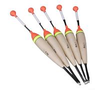 Flotadores de pesca de boya vertical de madera de abeto Barguzinsky, juego de 5 piezas para mar y agua dulce, Bobbers sensibles de 3 g a 5 g (5 g)