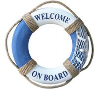 Flotadores de piscina, anillo salvavidas, estilo mediterráneo, anillo de natación de espuma colgante con cuerda perimetral, flotadores de piscina ligeros portátiles de 16 pulgadas para nadar, río, pl