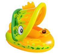 Flotadores de piscina para bebé - Boya de natación con techo antiUV para bebé - Juego inflable con volante y bocina para 1 a 5 años - Juguete acuático para niños y niñas