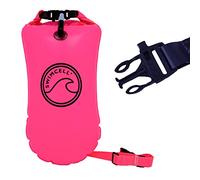 Flotadores de remolque para natación en aguas abiertas, bolsa seca de 15 l para natación en el mar salvaje. Correa de cintura para adultos boya. Silbato de natación marino.