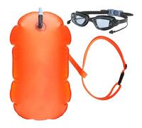 Flotadores de remolque para natación en aguas abiertas, boya de natación impermeable con gafas de natación, flotador inflable de natación salvaje, traje de flotador de aire de remolque, para deportes