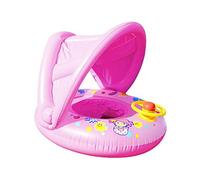 Flotadores inflables para piscina de bebé, flotador inflable de natación para bebé, anillo inflable para piscina infantil, protector solar, anillo de natación para bebé con volante y toldo