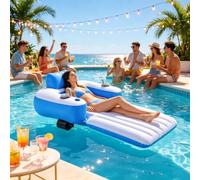 Flotadores motorizados para adultos, tumbona eléctrica de piscina con dirección de palanca de mando