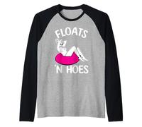 flotadores y azadas Diseño para un seguidor de tubos de río Camiseta Manga Raglan