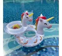 Flotante de Unicornio, Colchón Inflable de Unicornio con Purpurina, Unicornios Flotador Anillo de Natación PVC, Hinchable Anillo de Natación, Anillos de natación para niños de 4 a 9 años