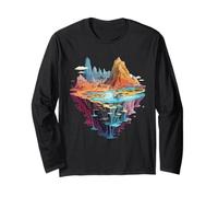 Flotante Isla Fantasía Montaña Paisaje Arte Manga Larga