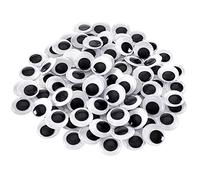 FLOTRUTE 200 Piezas Adhesivos Ojos Móviles Negros de Plástico Redondo Autoadhesivo Ojos de Muñecas para Manualidades de Scrapbooking Artesanía Accesorios (20 mm)