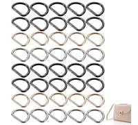 FLOTRUTE 40 Piezas Anillas en Forma D, Anillo D 20mm, Anillas Metalicas en D, decuado para Collares de Perro, Accesorios de Bolsa, llaveros, Accesorios de Bricolaje (10 Cada uno de 4 Colores)