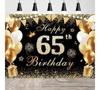 FLOTRUTE Feliz Cumpleaños - Obsequio de Cumpleaños para Hombre, Cartel y Pancarta Decorativa, Photocall de Cumpleaños - Celebración Inolvidable de 65 Años