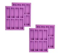 FLOTRUTE Moldes Reposteria Silicona Rectangular, 4 Piezas 8 cavidades Molde Grande para Hacer Barras de Cereales y Nutrición, Trufas de Chocolate, Pan, Brownie, Pan de Maíz, Pudín