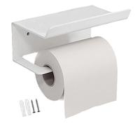FLOTRUTE Portarrollos de Papel higiénico taladrar con Bandeja, Portarollos Papel Higiénico, Acero Inoxidable, Soporte de Pared para Papel higiénico para Cocina, baño