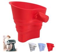 Flour Funnel for Kitchen Stand Mixer, Fits 5 Qt Kitchen Mixer Flour Funnel Attachment, Tilt-Head Silicone Mixers Funnels Attachments for Adding Flours & Liquid (Red,S)