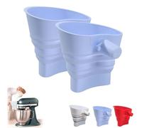 Flour Funnel for Kitchen Stand Mixer, Fits 5 Qt Kitchen Mixer Flour Funnel Attachment, Tilt-Head Silicone Mixers Funnels Attachments for Adding Flours & Liquid (2*Blue,S)