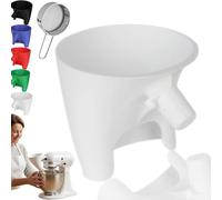 Flour Funnel for Stand Mixer, Stand Mixers for Baking, Easy-Pour 5-Quart Tilt-Head Stands Mixers Funnel with Mess-Free Pouring Chute for Flour Sugar Egg Liquid (White)