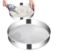Flour Sifter, Round Mesh Screen, 25cm Portable Kitchen Food Sieve, Stainless Steel Sifting Screen Compact Lightweight for Rice, Quinoa, Flour, and Grains