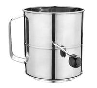 Flour Sifters, Stainless Steel Hand Crank Cup Strainer, Fine Mesh Baking Tool Cakes Pies Pastries Desserts, Lightweight Kitchen Sifter for Dry Baking Prep Mixing Home Use