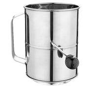 Flour Sifters, Stainless Steel Hand Crank Cup Strainer, Fine Mesh Baking Tool Cakes Pies Pastries Desserts, Lightweight Kitchen Sifter for Dry Baking Prep Mixing Home Use
