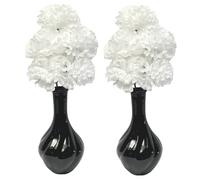 Flourish Creative Florals Un Conjunto de 2 Decoración Jarrones Flores Artificiales Decorativas Negro, Par, 32cm