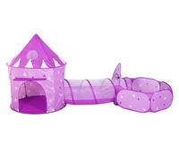 Floving 3 en 1 Kids Play Tienda Tunel de rastreo y Bola Hoyo Tienda de Playhouse Infantil con aro de Baloncesto, para Uso Interior y Exterior con Estuche portátil. (Rojo) (Rosa Oscuro)