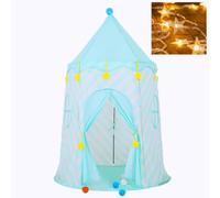 Floving Carpa de Juegos para niños, Carpa de Juegos para niños, Tienda de campaña para niños, Tipi para niños para Interior/Exterior, Carpa de Juegos, con luz de Estrellas (Rayas Azul)