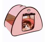 Floving Tienda Plegable para Mascotas Sala de Parto para Gatos Casa portátil para-Perros Tela Oxford Universal para-Todas Las Estaciones (Rosa)