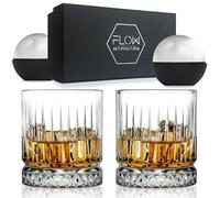 FLOW Barware GEO - Vasos de whisky con diseño geométrico transparente perfecto para whisky escocés, bourbon/gin tonic/cócteles