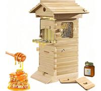 Flow Hive - Kit de inicio de colmena completo con ventana de observación y boquilla de miel para apicultura, incluye casa de abejas carpintero para polinizadores de jardín