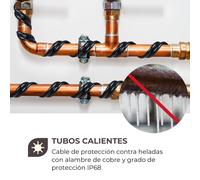 Flow Wire cable anticongelante 4m con termostato IP68 Waldbeck