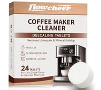 flowcheer Paquete de 24 pastillas limpiadoras y descalcificadoras para cafetera, tabletas compatibles con Keurig, Nespresso, Jura, Breville, Ninja, cafetera de limpieza profunda y todas las máquinas
