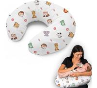 Flowen Cojín Lactancia Bebé y Almohada Embarazada Idea Regalo para Nuevas Mamás con Funda de 100% Algodón Almohada Multifuncional para Apoyo Espalda y Relleno Suave Accesorio de Maternidad
