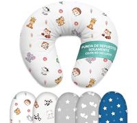 Flowen Funda Cojín de Lactancia Jungla | Funda Extraíble Cojín Bebé 0-12 Meses | 100% Algodón Oeko-Tex Standard 100 | Cremallera Resistente | Hipoalergénica | Lavable a Máquina