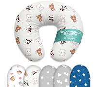 Flowen Funda Cojín de Lactancia Ositos | Funda Extraíble Cojín Bebé 0-12 Meses | 100% Algodón Oeko-Tex Standard 100 | Cremallera Resistente | Hipoalergénica | Lavable a Máquina