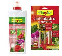 Flower 10511 - Abono líquido geranios, 1000 ml + - Antitaladro geranios monodosis c.40