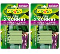 Flower - Abono Clavos Orquídeas Crecimiento 5u | Abono CE NPK 6-2-2 | Micronutrientes para Periodo de Crecimiento | Estimula Brotes y Hojas | Liberación Gradual (Paquete de 2)