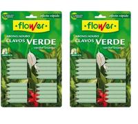 Flower - Abono Clavos Verde | Fertilizante Universal para Plantas Verdes de Interior | Con Quelato de Hierro | Liberación Gradual de Nutrientes | Ideal para Orquídeas y Kikuyu (Paquete de 2)