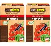 Flower - Abono Orgánico para Tomates y Hortalizas de Fruto 800gr | Nutrición Equilibrada NPK | Estimula Floración y Crecimiento | Abono Órgano-Mineral, 16x5.5x23.5 cm, Abono Sólido (Paquete de 2)