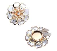 Flower Alloy Crystal Cufflinks Buttons Clips Buckle Wedding Banquet Sewing Clothing Accessories para manualidades, bodas(Color 1)