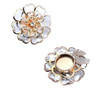 Flower Alloy Crystal Cufflinks Buttons Clips Buckle Wedding Banquet Sewing Clothing Accessories para manualidades, bodas(A)