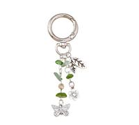 Flower Animal Keychain Love Heart Key Ring For Women Girls Handbag Pendants DIY Handmade Jewelry para Llaves de casa y Mochilas(Gray)