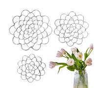 Flower Arrangement Holder - Iron 3 Piece Floral Grid Set, 10-15cm Vase Support Stand, Plant Stem Organizer Tool | Artificial Flower Arranger, Bouquet Display Frame Home Decor Use