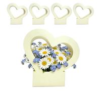 Flower Bag - Heart-Shaped Bouquet Holder, 5-Piece Waterproof Foldable Carrier with Portable Handle, Valentines Floral Wrap, Mothers Day Gift Bag, Wedding Party Decoration for Girls Wife Girlfriend Mom