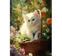 Flower Basket 70 Piece Jigsaw Puzzles for Adults, Colourful, Challenging & Brainteasing Adult Puzzles 70 Pieces Cat, Fun jigsaws for The Whole Family 14x10 Inch