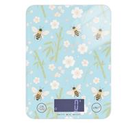 Flower Bees Leaf Blue Cooking Food Scale Small 5.0 kg/5.1 g, 5 kg/5 g Scale Digital Weight with 4 Unit for Espresso Baking Keto (Pilas no incluidas)