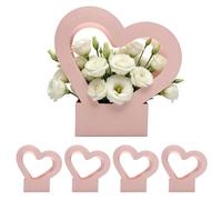 Flower Bouquet Bags | 5-Piece Portable Holder With Handle | Flower Bags Bouquets With Handles | For Girls Wife Girlfriend Mom Valentines Birthday Mothers Day Wedding Party