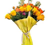 Flower Bouquet Bags, Portable Handle Floral Bouquet Carrier, Flower Storage Bag for Commuting Dating Walking Riding Gift Presentation Home Decoration Festival Celebrations, 14.9x14.1x0.19 Inches