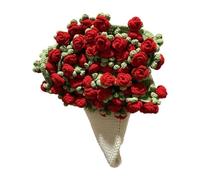 Flower Bouquet Blanket - 43.3in Handmade Romantic Cute Red Rose Bouquet