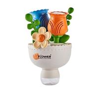 Flower Bouquet Bubble Machine for Kids, Interactive Battery Operated Toy, ABS Material, Bubble Solution and Colorful Lights, Outdoor Play Set for Backyard Garden Parties and Yard Games, 13.5x13.5x23cm