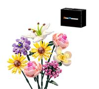 Flower Bouquet Building Set de 405 flores artificiales modelo Home Decort Roses Sunflower Lily Botanical Blocks Toy Mother's Day Birthday Gifts for 14+ Adult Gril (Colorful Bouquet Set) (96021-26)